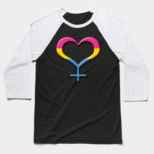 Heart-Shaped Pansexual Pride Female Gender Symbol Baseball T-Shirt